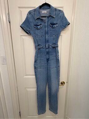 Good American Light Blue Denim Jumpsuit